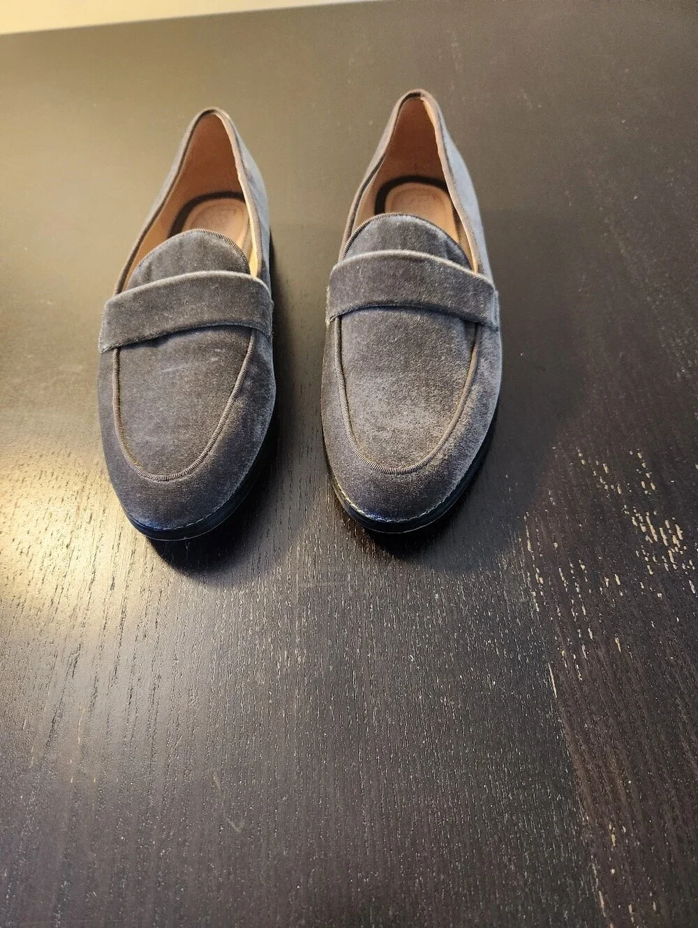 Franco Sarto Classic Women's Suede Penny Loafers in Gray